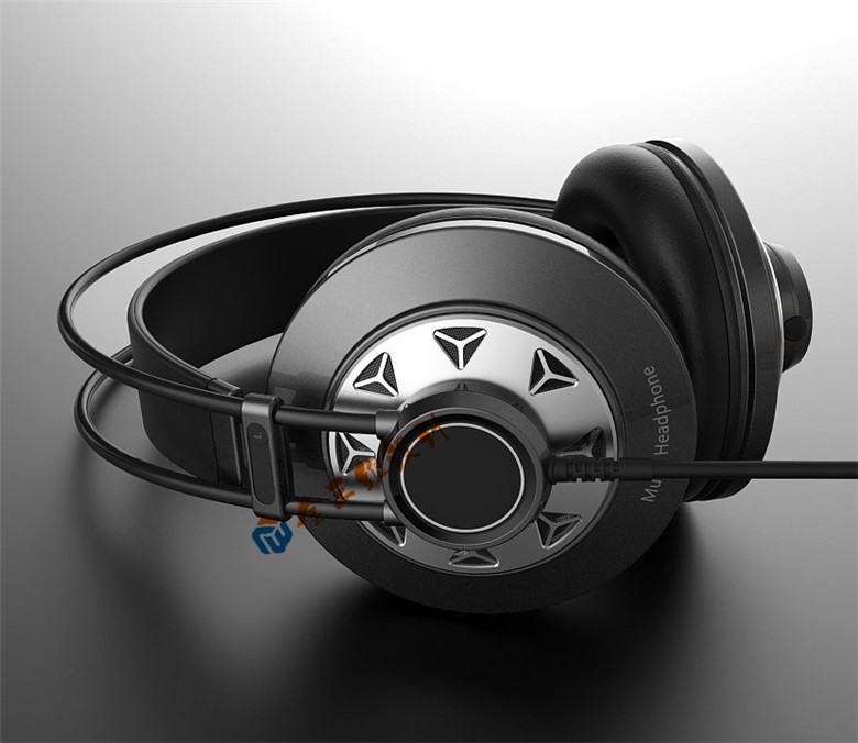 头戴式游戏耳机结构设计,听声辩位耳机,可折叠头戴耳机结构设计公司--高清渲染效果图